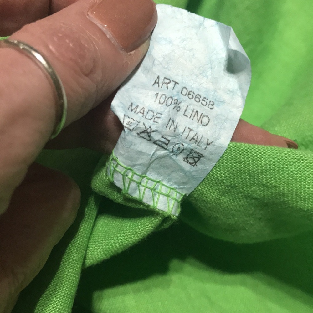 GG Luxe 100% Linen Sleeveless A-line Dress Cover Up Bright Green Size Medium - Picture 9 of 9